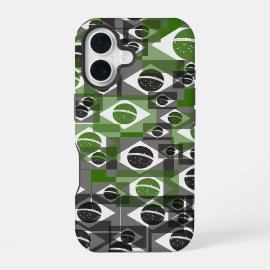 Brazilian flag pattern iPhone 16 hülle (Rückseite)
