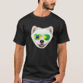 Brazilian Flag Samoyed Dog Brazil Pocket T-Shirt (Vorderseite)