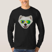 Brazilian Flag Samoyed Dog Brazil Pocket T-Shirt (Vorderseite)