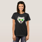 Brazilian Flag Samoyed Dog Brazil Pocket T-Shirt (Vorne ganz)
