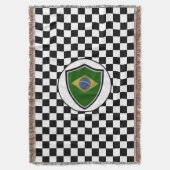 Brazilian flag throw blanket decke (Vorderseite Vertikal)
