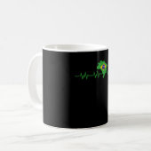 Brazilian Heartbeat Flag Pulse Kaffeetasse (Vorderseite Links)