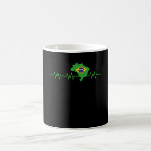 Brazilian Heartbeat Flag Pulse Kaffeetasse