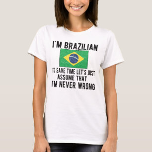 Brazilian Heritage Brazil Roots Brazilian Flag T-Shirt