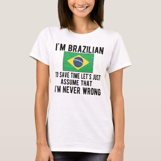 Brazilian Heritage Brazil Roots Brazilian Flag T-Shirt (Vorderseite)