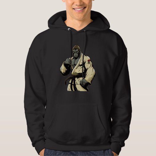 Brazilian Jiu Jitsu and Grappling Gorilla Hoodie (Vorderseite)