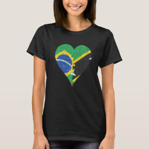 Brazilian Kittian Flag Herz T-Shirt
