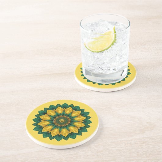 Brazilian Leaf Mandala - Drink Coaster Getränkeuntersetzer (Seite)