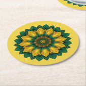 Brazilian Leaf Mandala - Drink Coaster Runder Pappuntersetzer (Angewinkelt)
