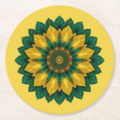 Brazilian Leaf Mandala - Drink Coaster Runder Pappuntersetzer (Vorderseite)
