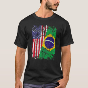 BRAZILIAN ROOTS Halbamerikanische Flagge BRAZIL T-Shirt