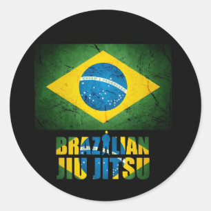 Brazilianischer Jiu Jitsu-Flag-Sticker Runder Aufkleber