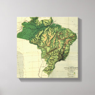 BrazilPhysical panoramisches MapBrazil Leinwanddruck