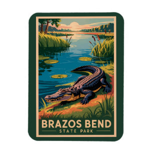 Brazos Bend State Park Texas Reise Kunst Vintage Magnet