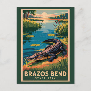 Brazos Bend State Park Texas Reise Kunst Vintage Postkarte