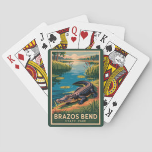 Brazos Bend State Park Texas Reise Kunst Vintage Spielkarten