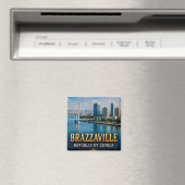 Brazzaville Kongo Fluss und lebendiges Stadtleben Magnet (In Situ (Geschirrspüler))