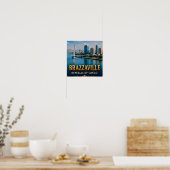 Brazzaville Kongo-Fluss und lebendiges Stadtleben Poster (Küche)