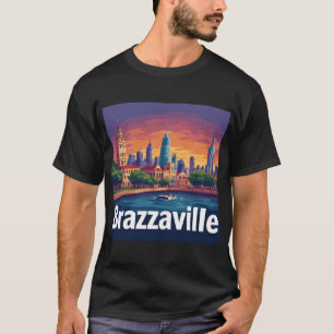 Brazzaville-Stadtansicht mit historischer Kathedra T-Shirt