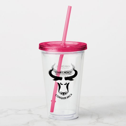 BRCA Previvor erobern Trommel Acryltrinkbecher (Rückseite)