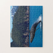 Breaching Hump Back Whale. Weihnachtsgrüße Puzzle (Vertikal)