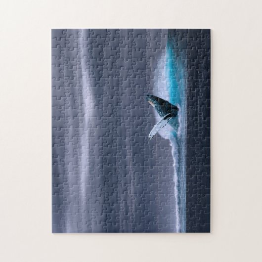 Breaching Humpback Whale Ocean - Puzzle (Vertikal)