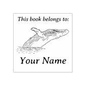 Breaching Whale Book Gummistempel (Prägung)