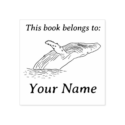 Breaching Whale Book Gummistempel (Prägung)