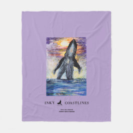 Breaching Whale (Wuymirri) Fleece Blanket