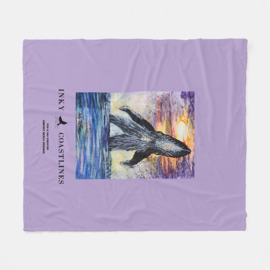 Breaching Whale (Wuymirri) Fleece Blanket (Vorderseite (Horizontal))