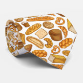 Bread and Pastry Bakery Tiled Pattern Krawatte (Gerollt)