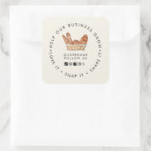 Bread Bakery Grow your Business Social media Quadratischer Aufkleber (Tasche)
