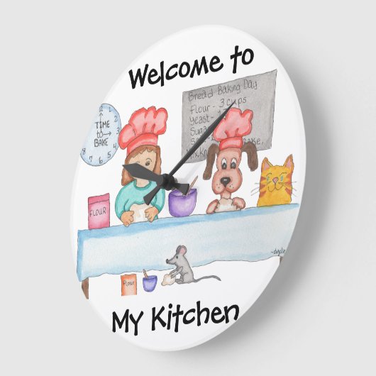 Bread Baking Große Wanduhr (Winkel)