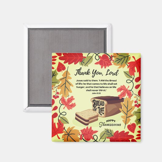 BREAD DES LEBENS Frohes Erntedankfest Magnet (Vorderseite/Rückseite)