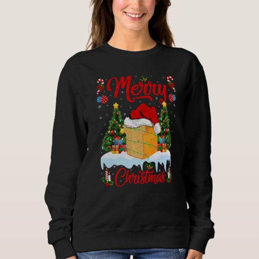 Bread Food Lights Xmas Tree Santa Bread Christmas Sweatshirt (Vorderseite)