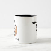 “Bread hugs & panda peace in every sip.” Zweifarbige Tasse (Mittel)