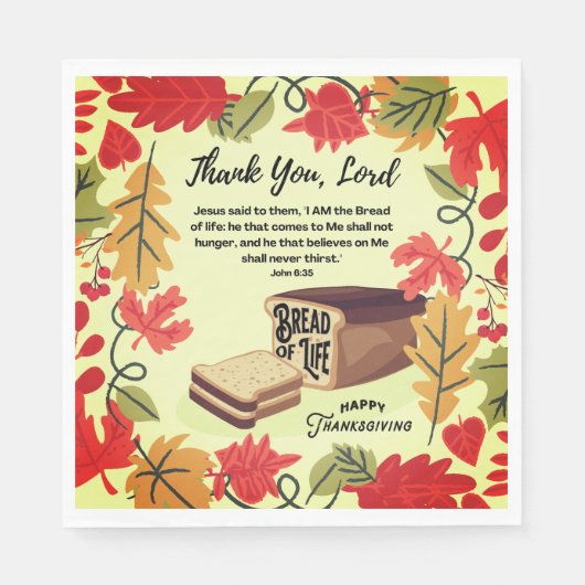 BREAD LIFE Happy Thanksgiving Paper Napkin Serviette (Vorderseite)