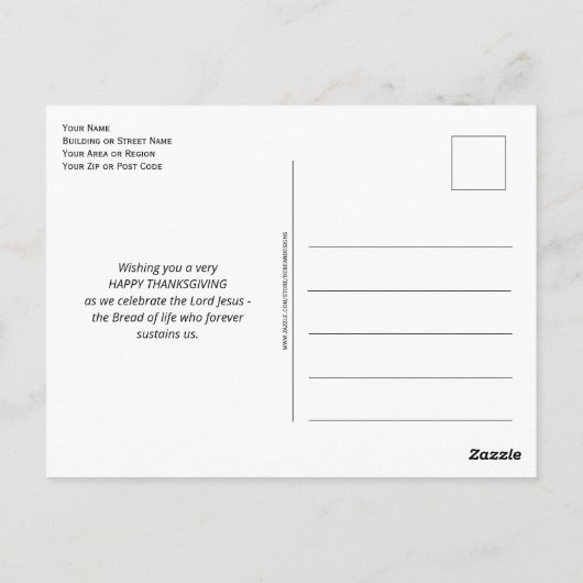 BREAD OF LIFE Happy Thanksgiving Holiday Postkarte (Rückseite)