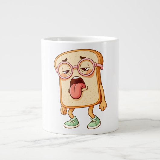 Bread Tony Tired Mood – Funny Bread T-Shirt Jumbo-Tasse (Vorderseite)