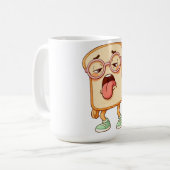 Bread Tony Tired Mood – Funny Bread T-Shirt Kaffeetasse (Vorderseite Links)