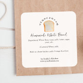 Bread Watercolor Bakery Ingredients Product Quadratischer Aufkleber