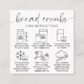 Breadcrumbs Care Guide Minimal Logo Brot Bäckerei Quadratische Visitenkarte (Vorderseite)