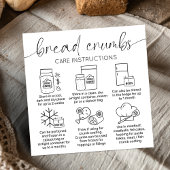 Breadcrumbs Care Guide Minimal Logo Brot Bäckerei Quadratische Visitenkarte