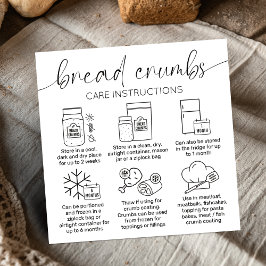 Breadcrumbs Care Guide Minimal Logo Brot Bäckerei Quadratische Visitenkarte