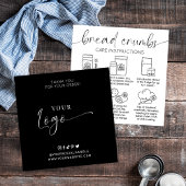 Breadcrumbs Care Guide Minimal Logo Brot Bäckerei Quadratische Visitenkarte