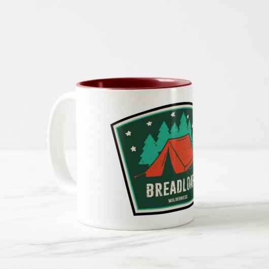 Breadloaf Wilderness Vermont Camping Zweifarbige Tasse (Vorderseite Links)