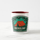 Breadloaf Wilderness Vermont Camping Zweifarbige Tasse (Mittel)