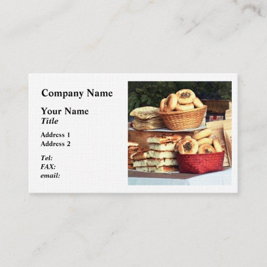 Breads auf dem Bauernmarkt Visitenkarte (Vorderseite)