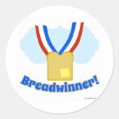 Breadwinner-Medaille Runder Aufkleber (Vorderseite)