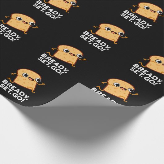 Bready Set Go Funny Running Brot Pun Dark BG Geschenkpapier (Ecke)